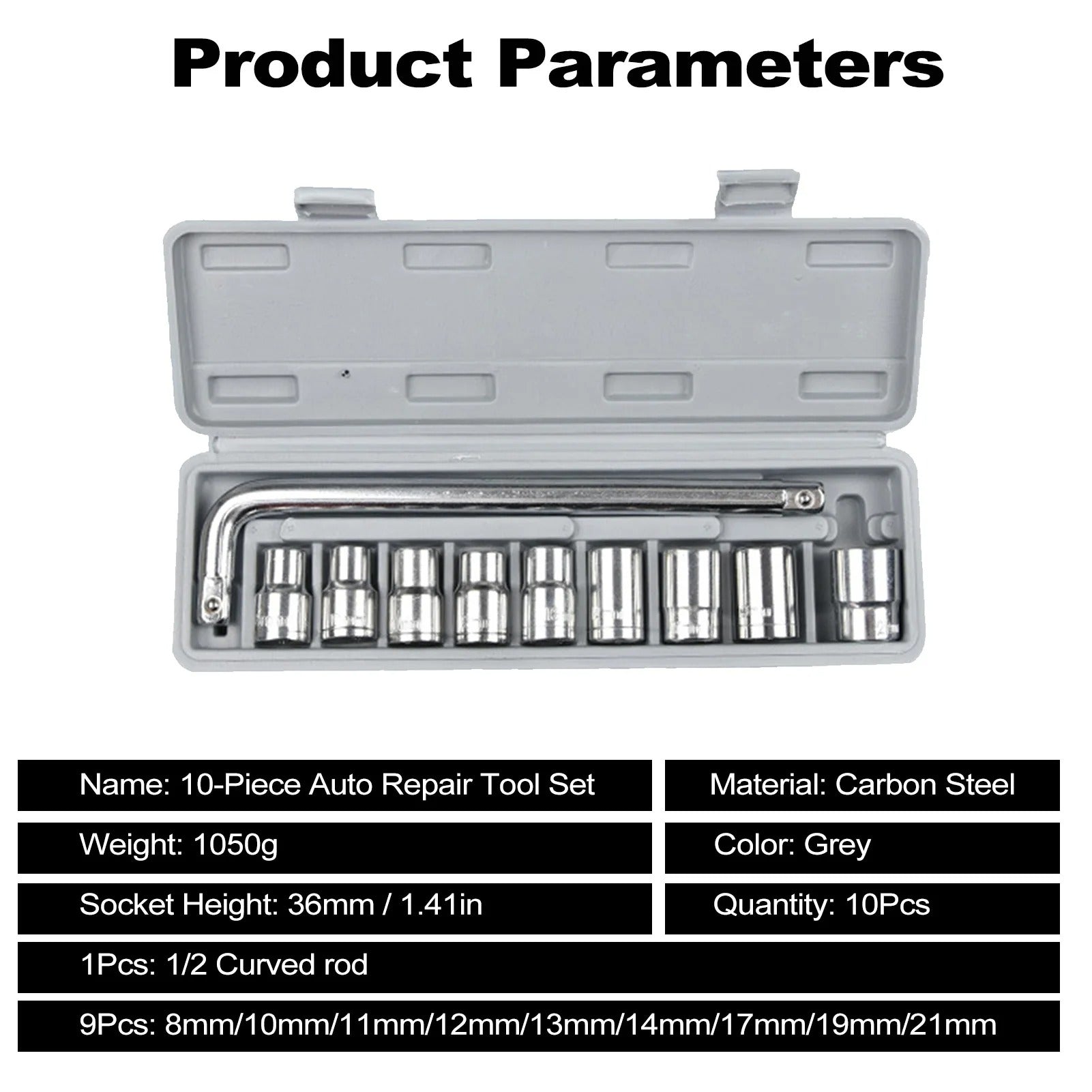 10 Piece High Quality Socket Wrench Set Spanner - Best Quality Tool Kit